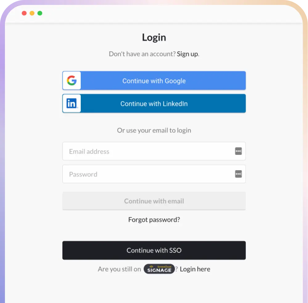 SSO Screenshot